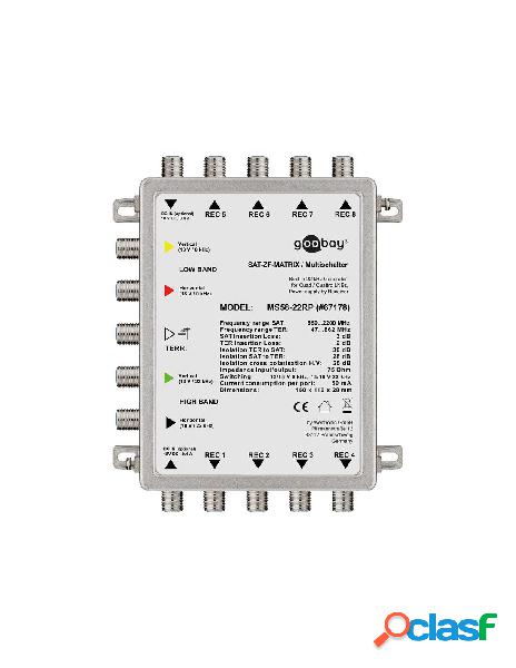Goobay - multiswitch sat passivo 5 ingressi / 8 uscite