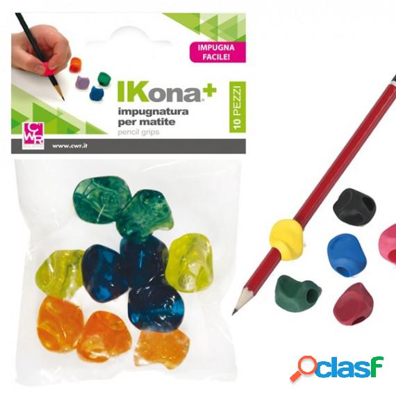 Impugnature per matite - gomma - colori assortiti - IKona+ -