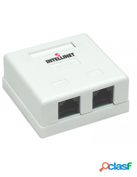 Intellinet - presa a muro con 2 frutti rj45 cat. 5e utp