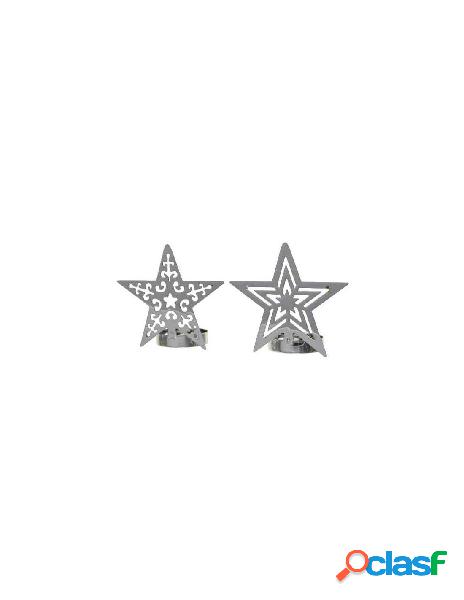 Iron tlighth star 2ass, colour: silver, size: 4x9x9cm
