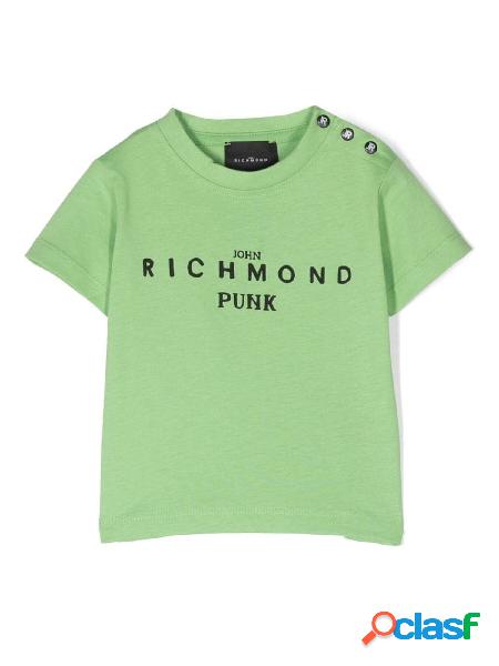 JOHN RICHMOND T-shirt basic con logo e bottoni sulla spalla