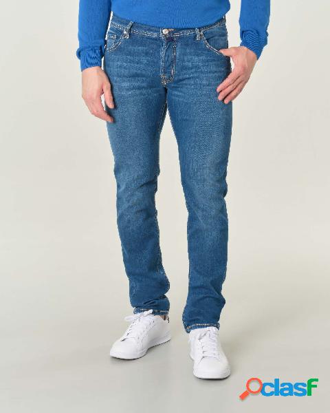 Jeans Nick lavaggio medio stone washed in cotone