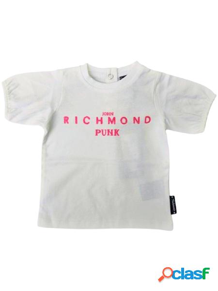 John Richmond Tshirt a maniche corte con logo bianco