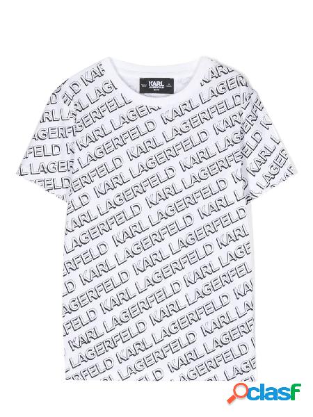 Karl Lagerfeld Tshirt a manica corta con logo all over