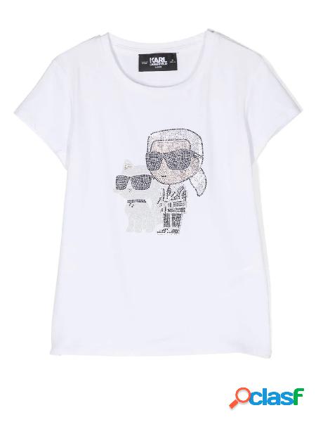 Karl Lagerfeld Tshirt bambina a maniche corte con strass