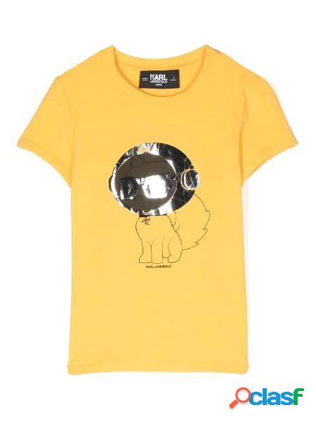 Karl Lagerfeld t-shirt a maniche corte con stampa arancio