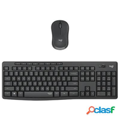 Kit Tastiera e Mouse Logitech Silent MK295 wireless nero