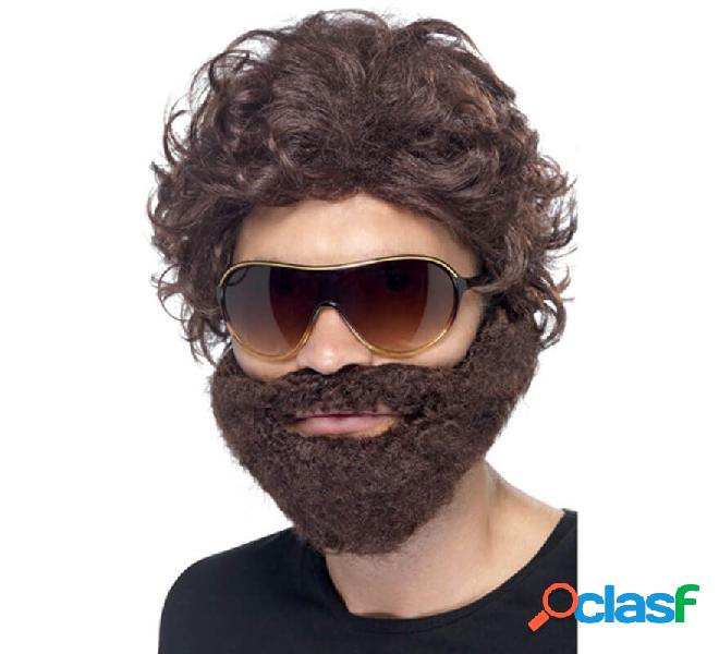 Kit da sbornia: parrucca, barba con baffi e occhiali da sole