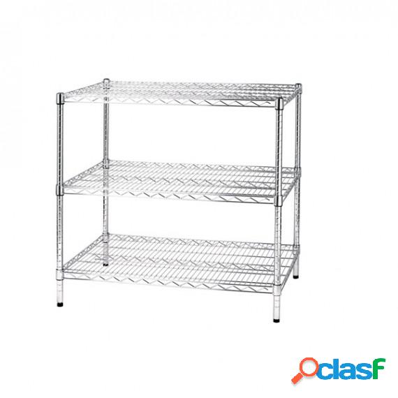 Kit scaffale Archimede - 3 ripiani - acciaio cromato -