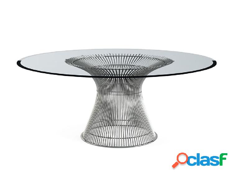 Knoll Platner Tavolo - Top Cristallo Trasparente / Polished