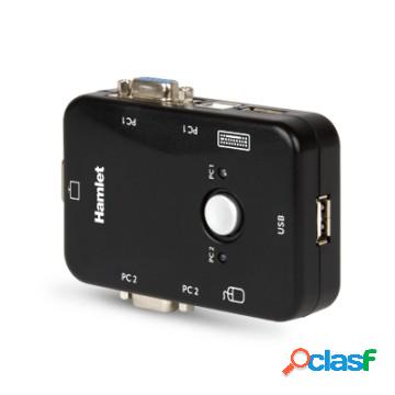 Kvm switch per 2 pc + 3 usb+ vga.