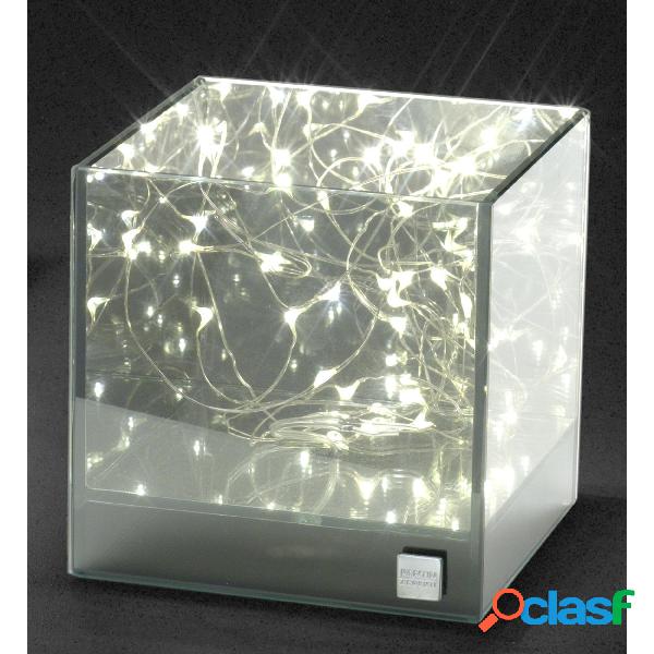 LAMPADA cubo, abat jour a 30 LED PICCOLA in cristallo