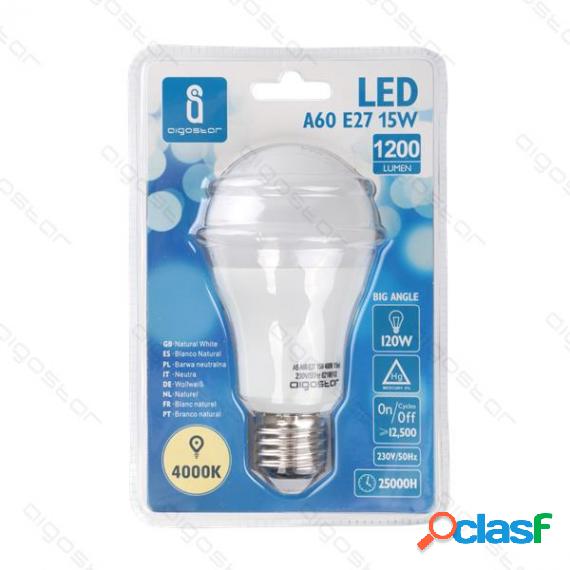 Lampadina Led A5 A60 15W Attacco E27 - 1200 Lumen - 4000K