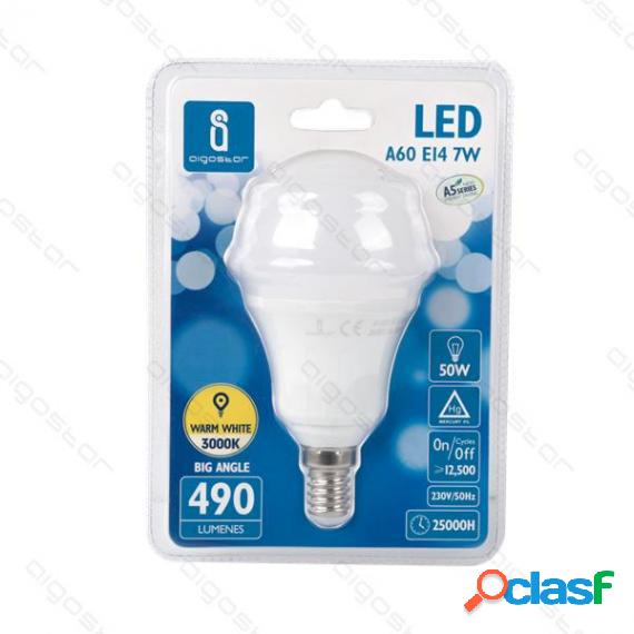 Lampadina Led A5 A60 7W Attacco E14 - 560 Lumen - 3000K Luce