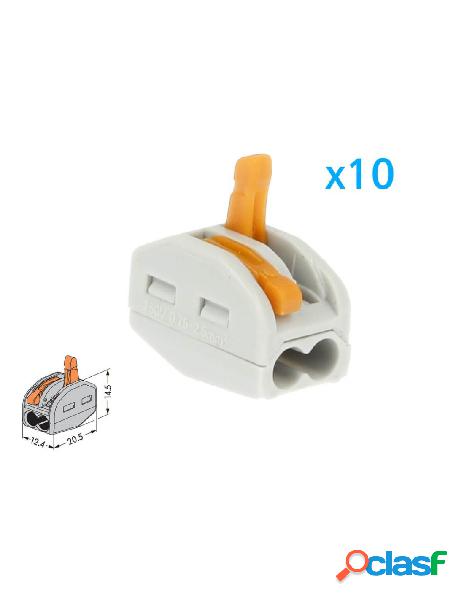 Ledlux - 10 morsetti a molla con 2 leve connettori terminali