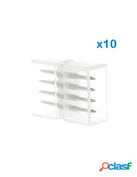 Ledlux - 10 pz connettore da 4 pin rgb passo 12mm per unire