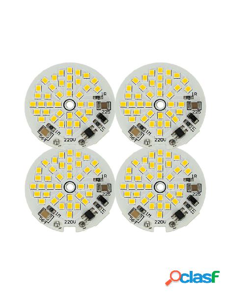 Ledlux - 4 pz scheda led ac 220v 5w bianco neutro 4500k
