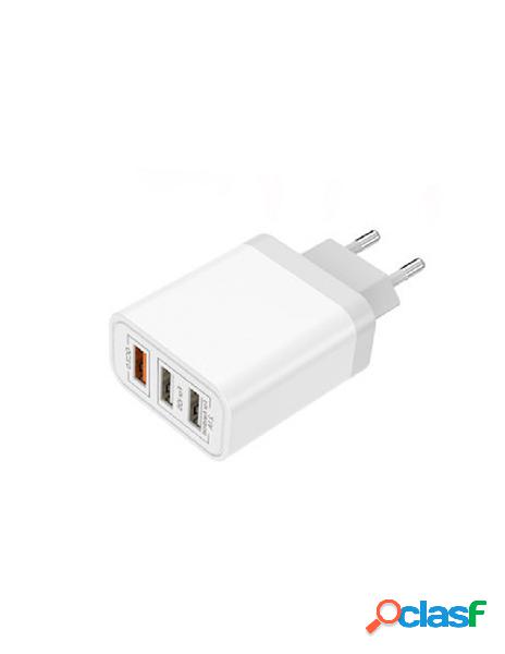 Ledlux - caricatore 3 porte usb qc3.0 usb-a 5v 2,1a ricarica