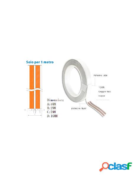 Ledlux - cavo nastro elettrico con biadesivo super slim