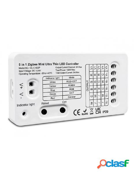 Ledlux - mini zigbee controller 12v 24v 5 in 1 per striscia