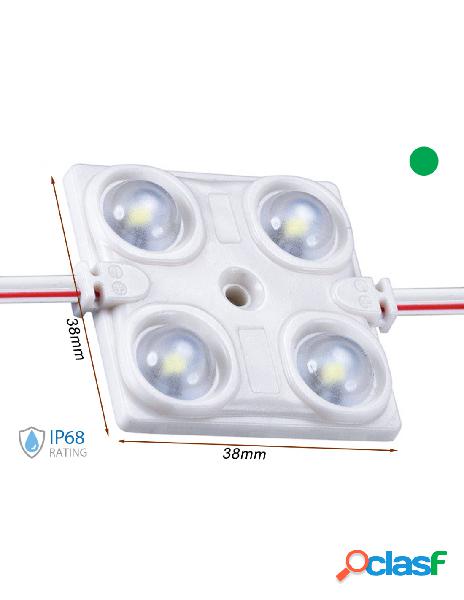 Ledlux - modulo mattone led 4 smd 2835 colore verde 12v 1,5w