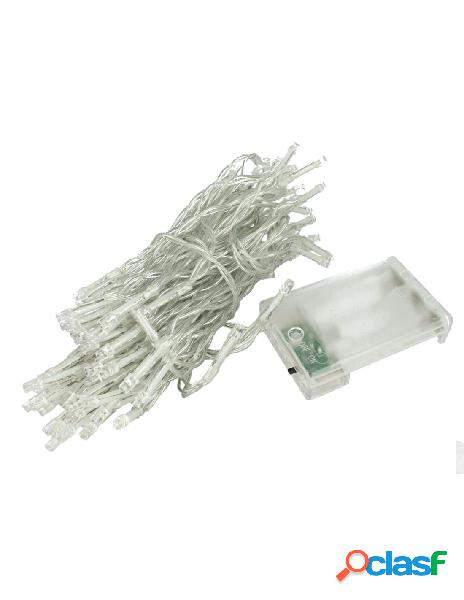 Ledlux - stringa luci led a batteria con 100 led bianco