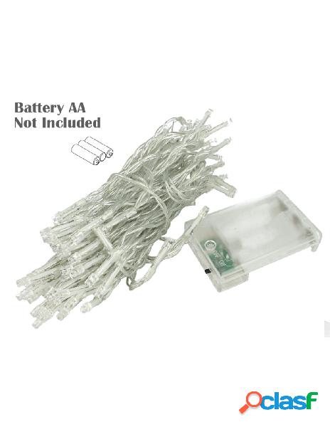Ledlux - stringa luci led a batteria con 50 led bianco caldo