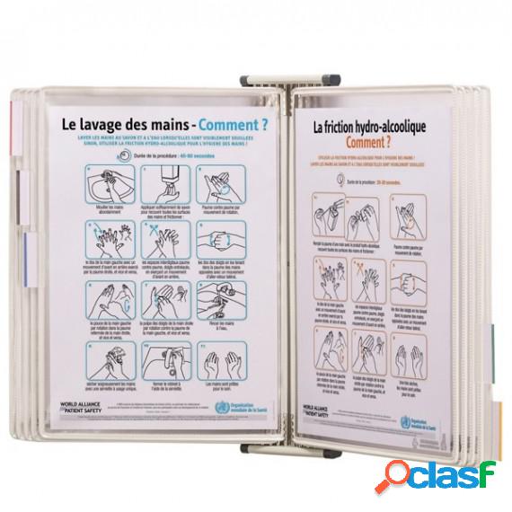 Leggio antibatterico da muro + 10 buste - A4 - bianco -