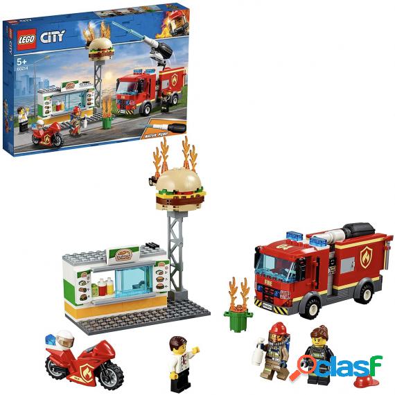 Lego City - Fiamme al Burger Bar, Set con Moto e Camion dei