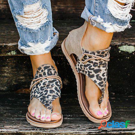 Leopardo Serpente e Zebra Stampare laccio Sandali
