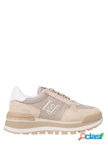 Liu Jo sneakers in suede e mesh color sabbia