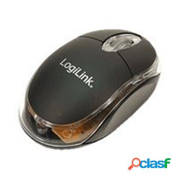 LogiLink ID0010 Mini Mouse Ottico USB con LED - Nero