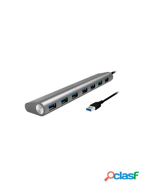 Logilink - hub usb 3.0 superspeed 7 porte alluminio silver
