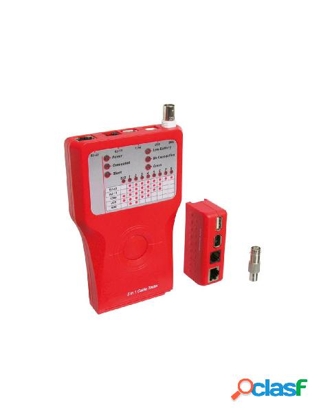 Logilink - tester di rete per cavi firewire rj45 cat. 5 e 6,