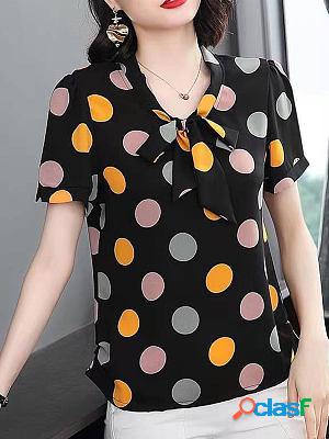Loose And Slim Fashion Short-sleeved Blouses