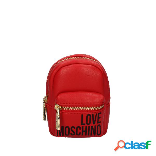 Love Moschino Portachiavi in ecopelle di colore rosso a