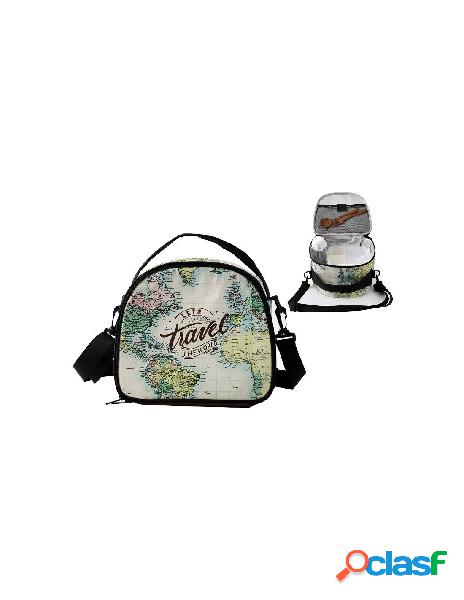 Lunch bag old map, con tracolla