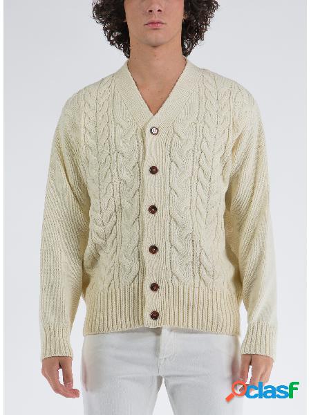 MAGLIONE CARDIGAN CABLE KNIT