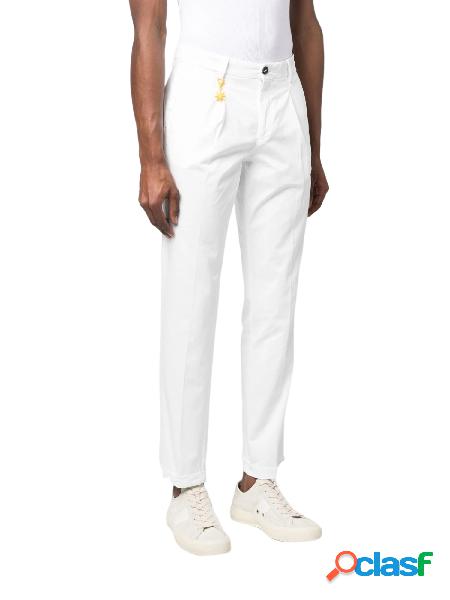 MANUEL RITZ Pantaloni chino con pinces Bianco