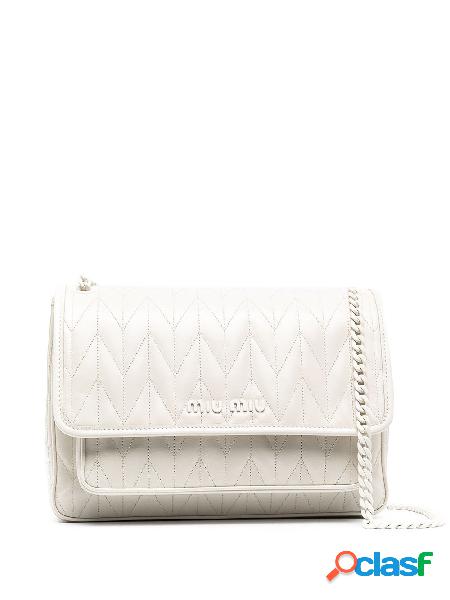 MIU MIU BORSA A SPALLA DONNA 5BD1602D6CF0K74 PELLE BIANCO