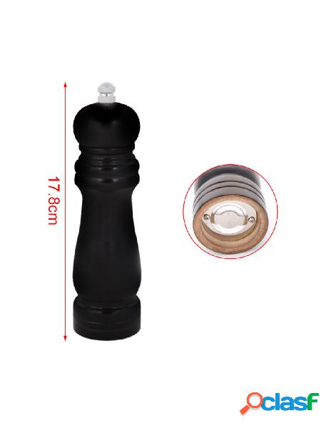 Macinapepe in legno macina pepe e sale colore nero 17,8cm
