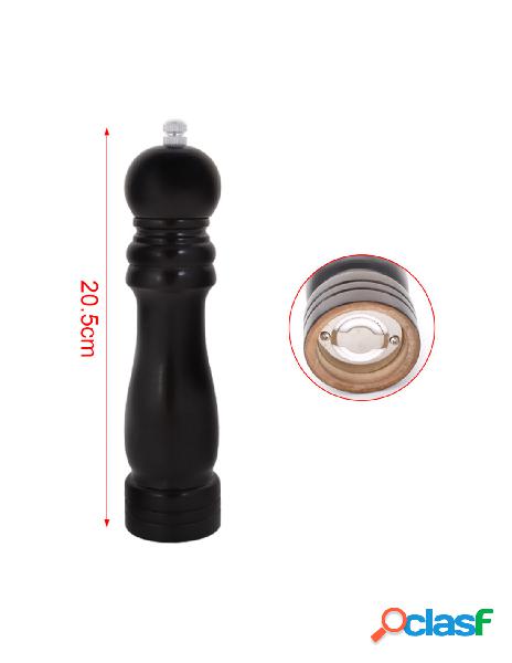 Macinapepe in legno macina pepe e sale colore nero 20,5cm
