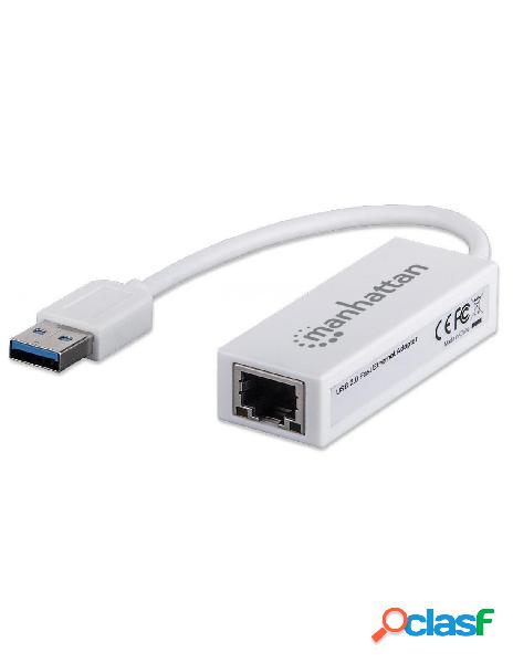 Manhattan - adattatore usb 2.0 con porta ethernet lan