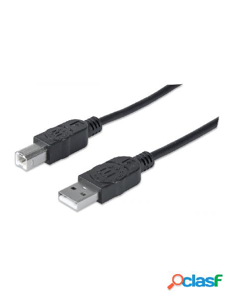 Manhattan - cavo usb 2.0 a maschio/b maschio 5m nero