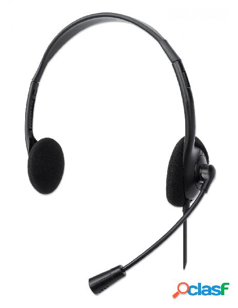 Manhattan - cuffia stereo on ear usb con microfono cavo 1.5m