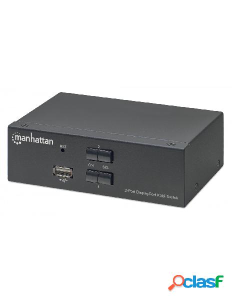 Manhattan - switch kvm displayport 1.2 a 2 porte 4k con