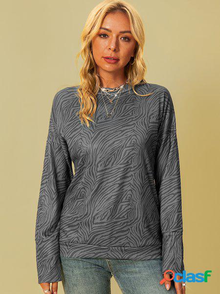 Maniche Lunghe Dritto zebra Top