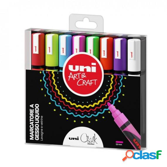 Marcatore a gesso liquido Uni Chalk Marker - punta tonda