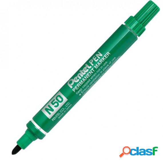 Marcatore permanente N50 - punta tonda - verde - Pentel