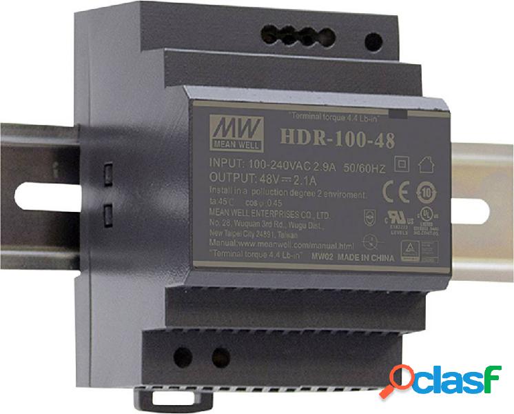 Mean Well HDR-100-24N Alimentatore per guida DIN 24 V/DC 4.2